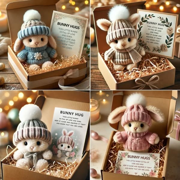 🔥Último día: COMPRA 3 Y LLEVA 1 GRATIS - Abrazo de Conejito🐇Hecho a mano, Regalo Lindo de Pascua🎁
