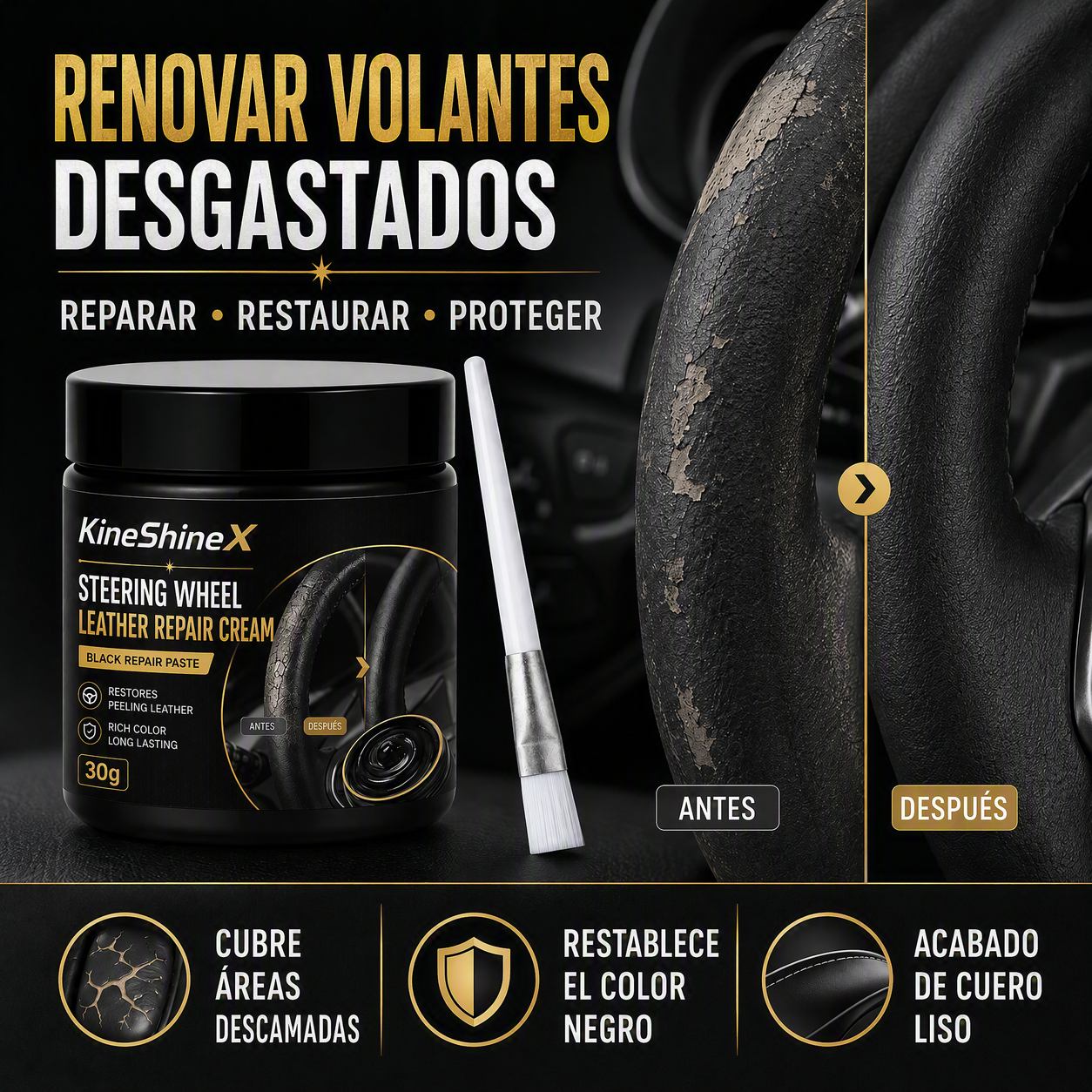 🔥¡Último día de la oferta por tiempo limitado con un 50% de descuento!🔥Crema reparadora de cuero para volantes