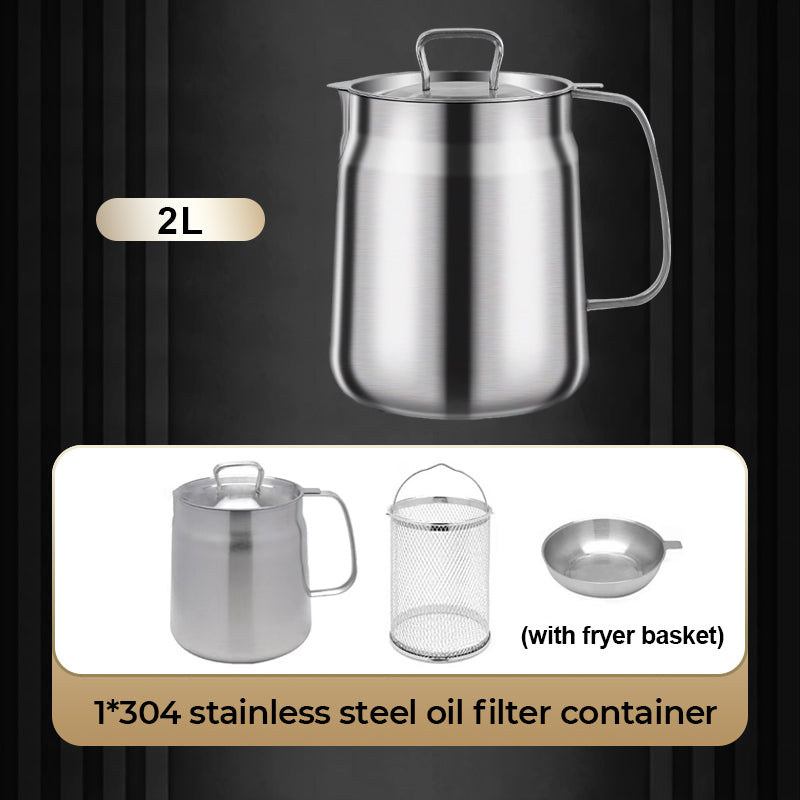 🎅 Frenesí invernal - A mitad de precio 🎊 Recipiente multiusos de acero inoxidable 304 de gran capacidad para filtros de aceite.