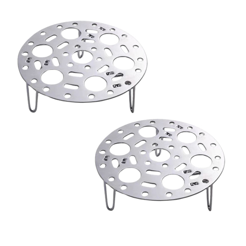 Rejilla de Vapor de Acero Inoxidable Plateado con Soporte para Cocinar