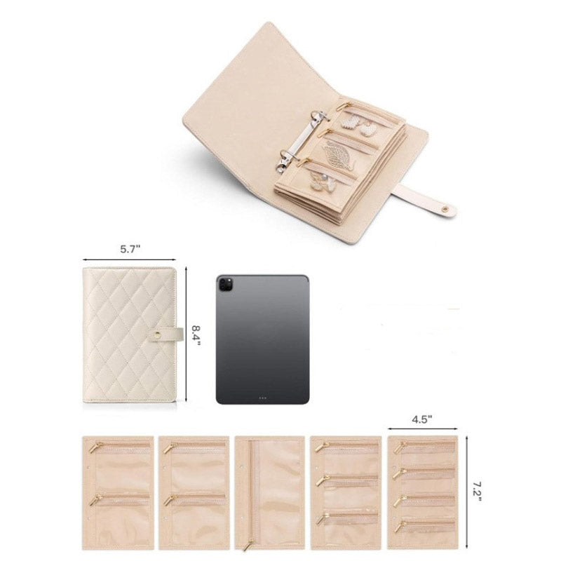 🌿Elegante portátil a cuadros joyería almacenamiento Bag✨