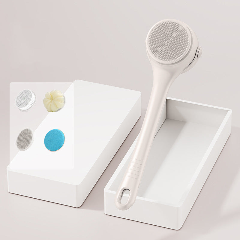 Cepillo de baño exfoliante eléctrico con mango largo