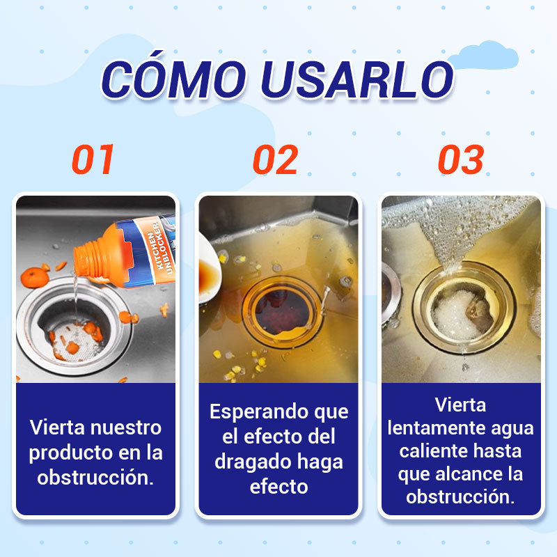 Potente Agente Limpiador de Tuberías