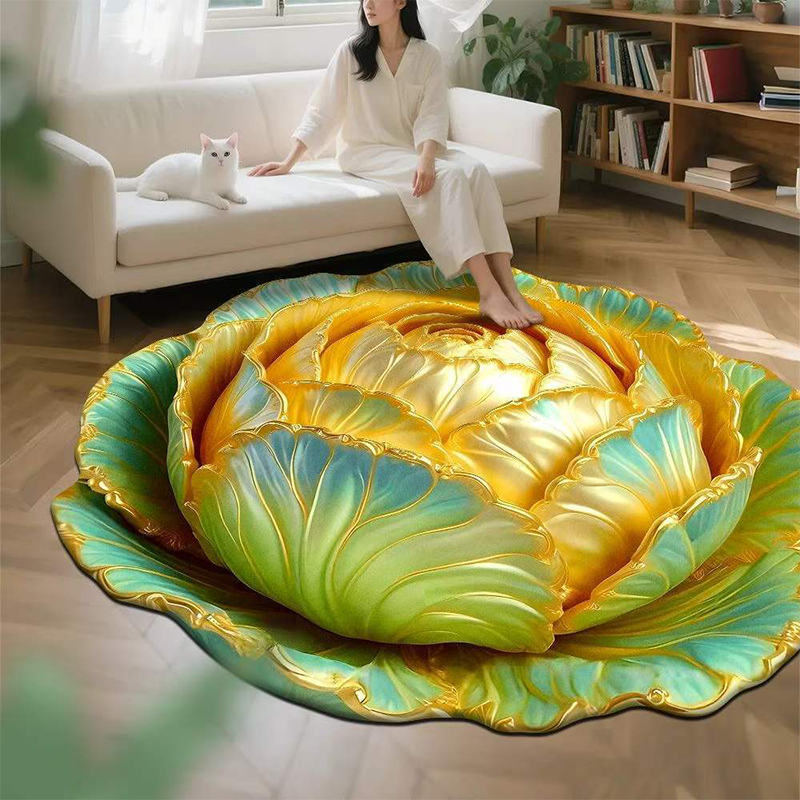 Alfombrilla antideslizante absorbente con diseño floral realista en 3D