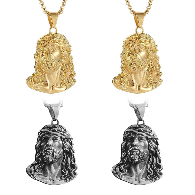 Collar con colgante del rostro de Jesús