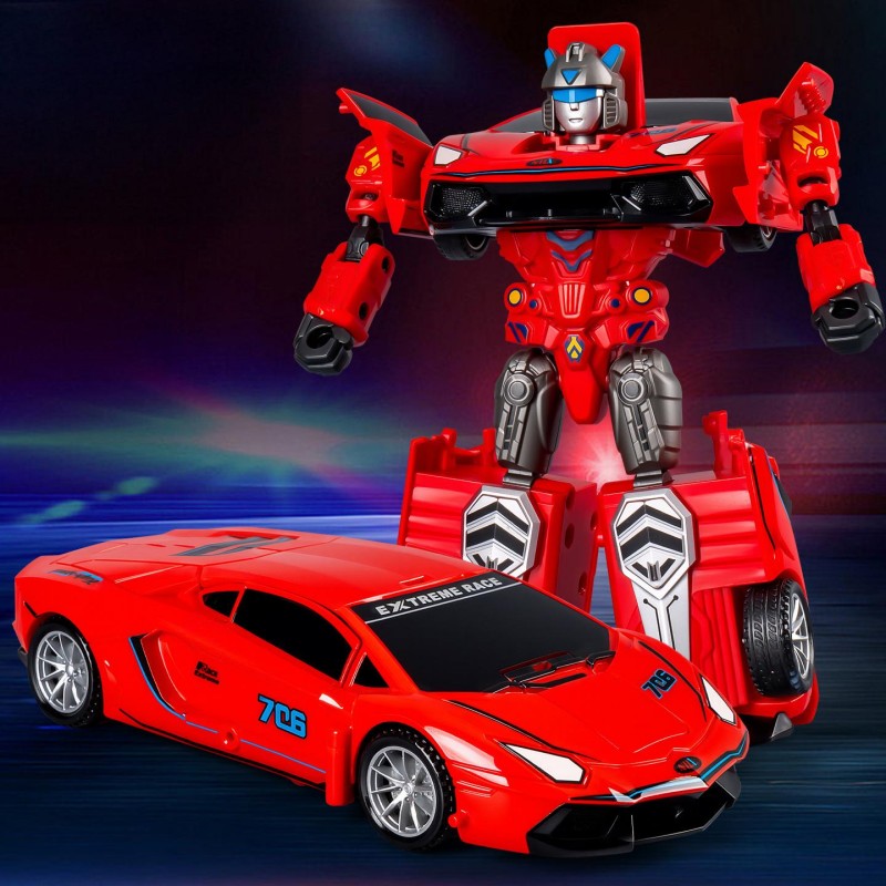 Carro de Juguete que se Transforma en Robot al Chocar para Niños