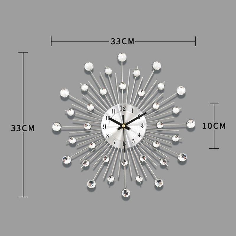✨🕰️ Reloj de Pared Creativo con Cristales de Roca 💎 – Lujo Silencioso y Estilo Minimalista para tu Salón, Comedor y Entrada 🏡🌟