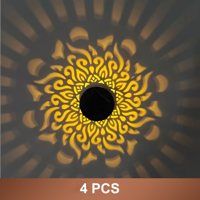 Luz proyector de mandala alimentada por energía solar