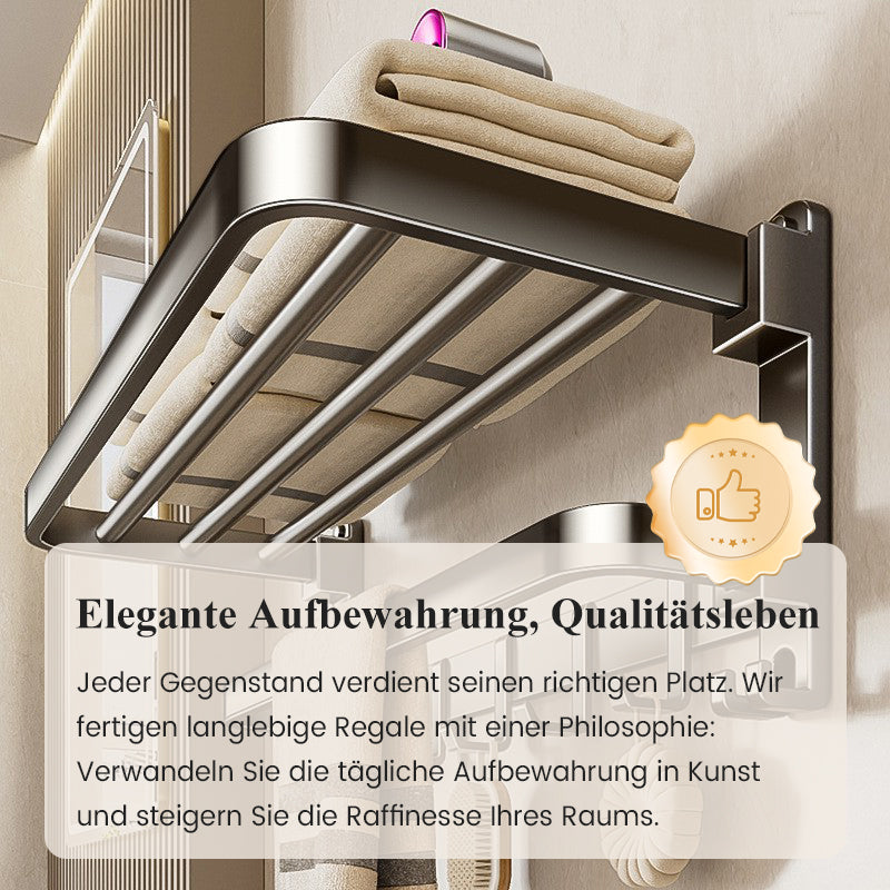 Toallero plegable para montar en la pared con ganchos