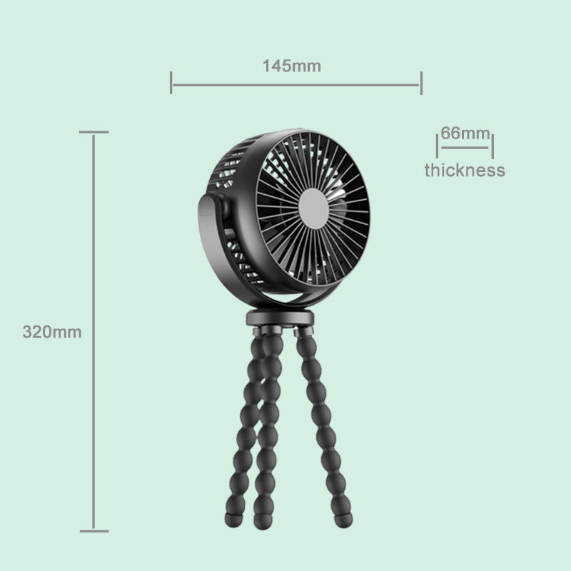 Ventilador para Carriola de Bebé con Trípode Flexible tipo Pulpo