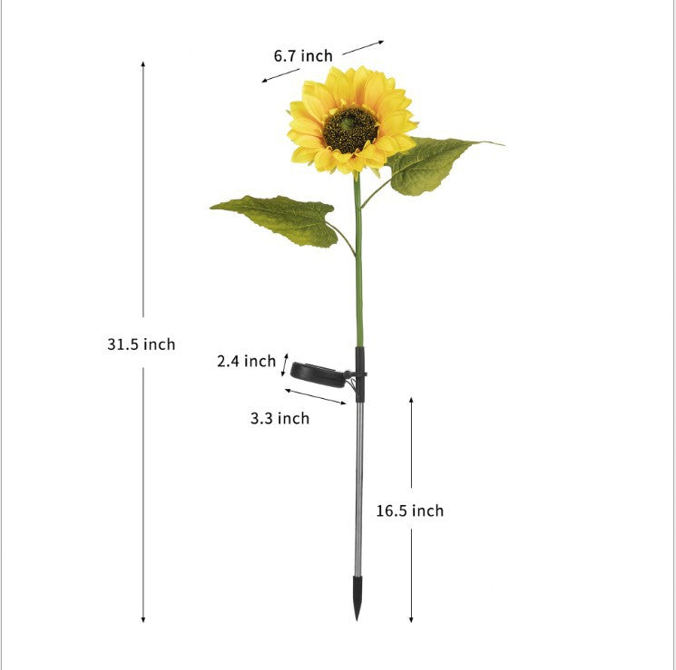 Luz Solar LED de Jardín en Estaca con Diseño de Girasol