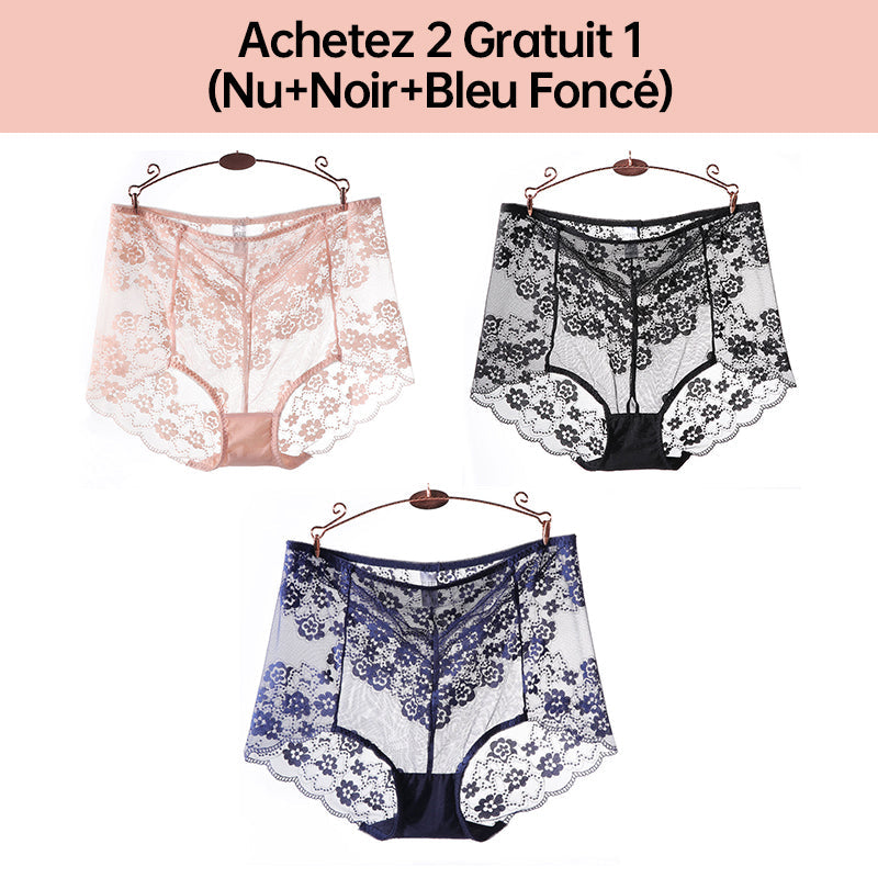 Panty de Encaje Sexy Talla Grande, Ropa Interior Transpirable para Mujer