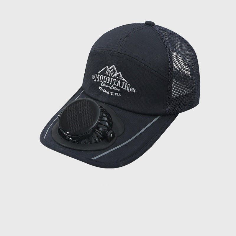 Solar-Powered Fan Cap with USB Charging