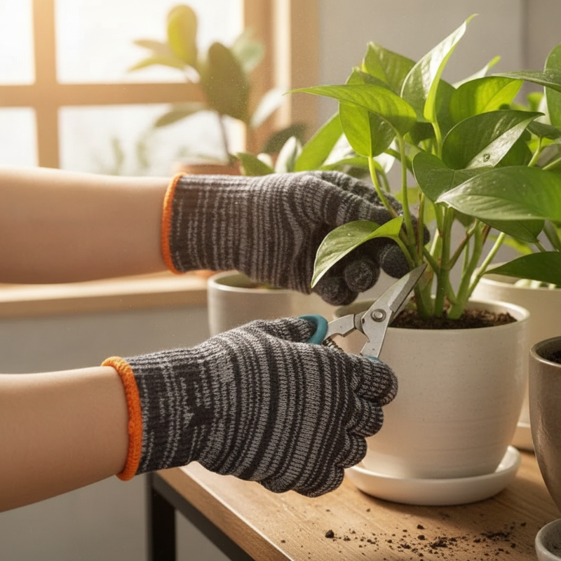 Guantes de trabajo protectores y resistentes, de punto, de calibre 10
