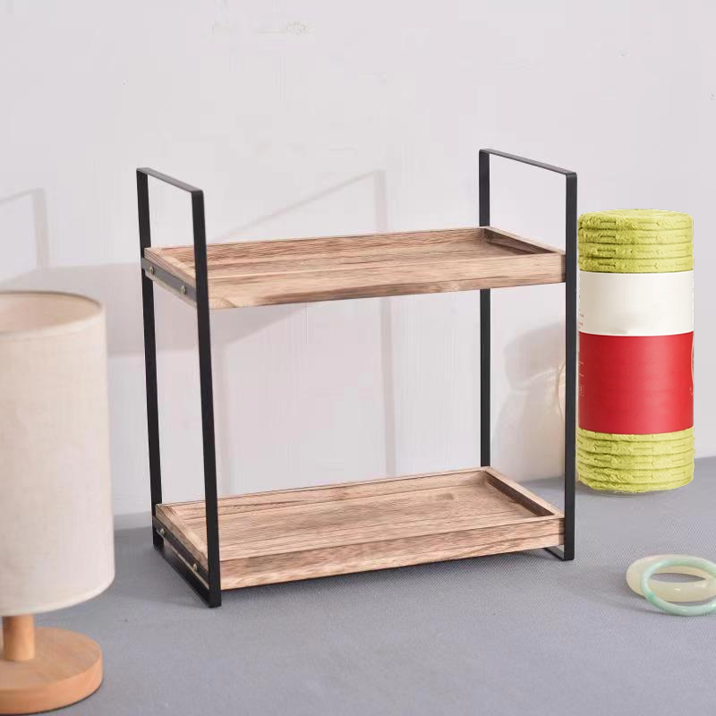 Estante Organizador de Madera Versátil de 2 Niveles