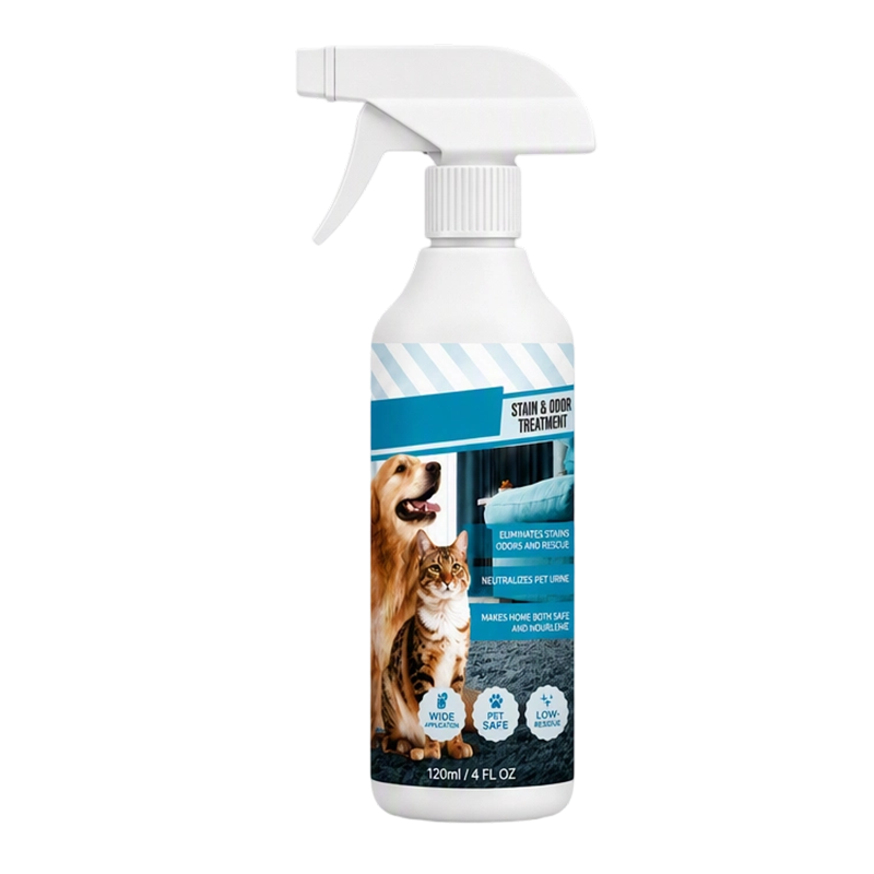🐾 Spray quitamanchas y eliminador de olores para mascotas – Limpiador enzimático para orina, heces, alfombras y tapicería
