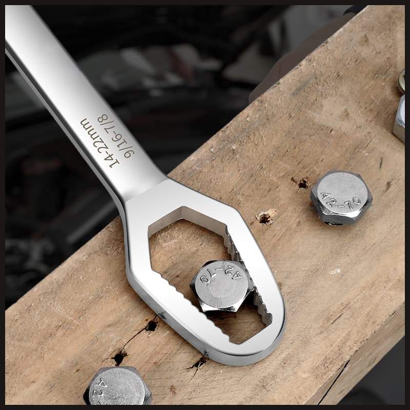🛠️ 50% DE RÉDUCTION ! 🔧 Clé à Double Face Universelle - Ajustement Automatique aux Écrous de 6 à 19 mm, Poignée Antidérapante ⚙️✨