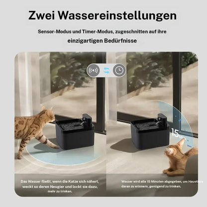 Fuente de agua automática para gatos 2.2 L, bebedero para mascotas a batería con sensor de movimiento