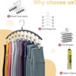 Organizador de Leggings para Clóset, Gancho Metálico para Pantalones de Yoga con Recubrimiento de Goma
