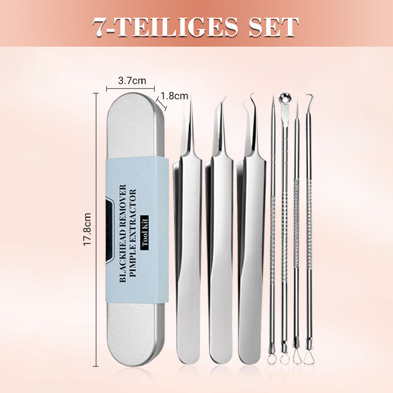 ⚡ ¡50 % DE DESCUENTO! ✨ EXTRACTOR DE PUNTAS NEGRAS DE ACERO INOXIDABLE: juego de 7 piezas para limpieza profunda, herramientas de precisión para el cuidado facial, esterilizables y respetuosas con la piel 🌟🧴