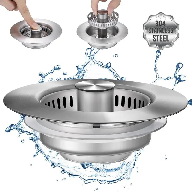 🎁Hot Sale 49% OFF⏳Nuevo colador de desagüe con núcleo de rebote para fregadero mejorado