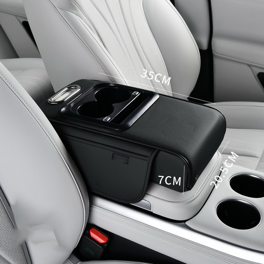 🚗Caja de almacenamiento en el reposabrazos con iluminación ambiental LED (50 % DE DESCUENTO)