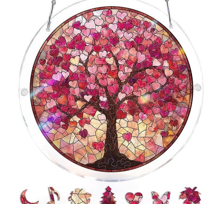 Rompecabezas Atrapasol de Acrílico, 80 Piezas para Decorar Ventana