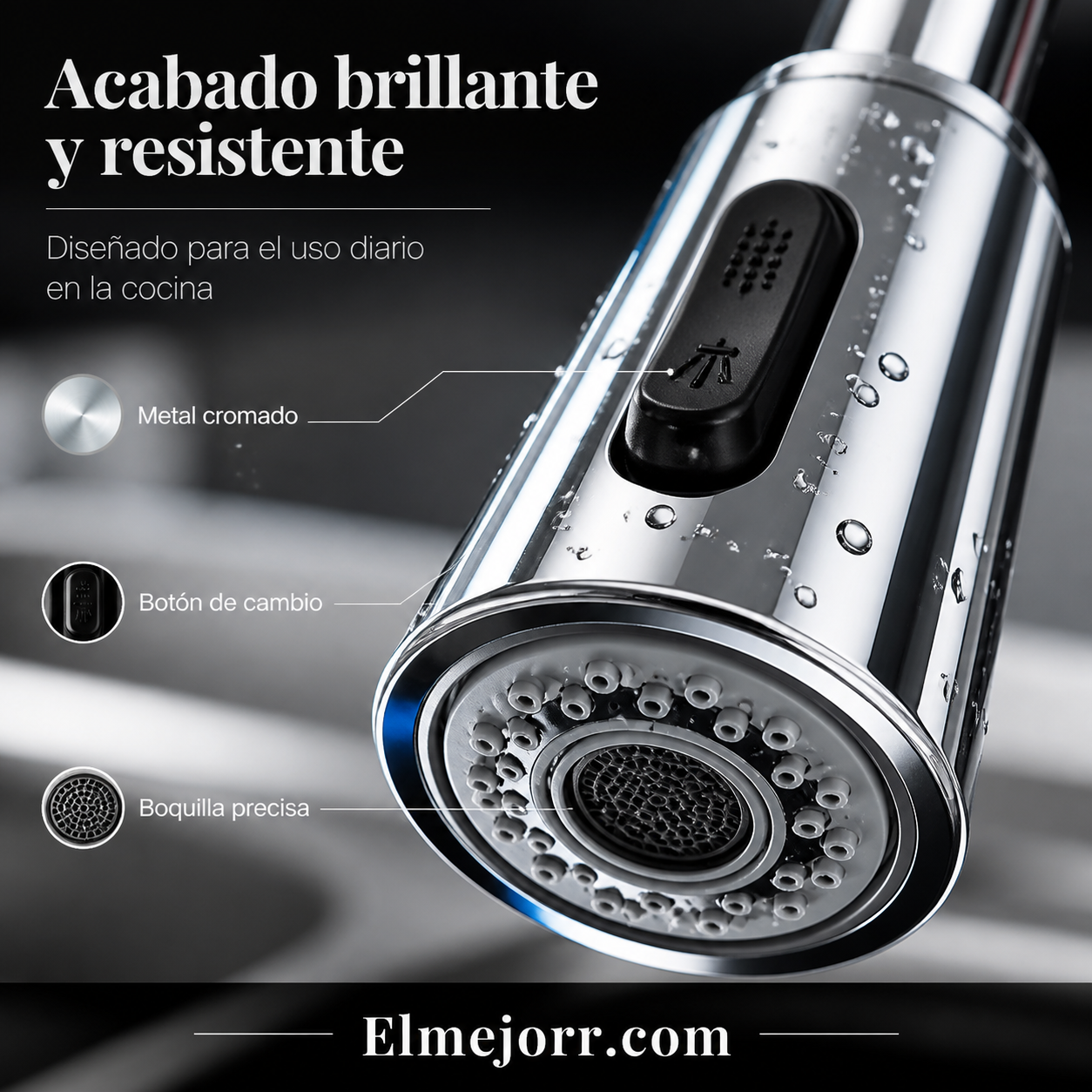 Extensor de grifo a prueba de Salpicaduras con 9 juntas para Fregadero de Baño de Cocina