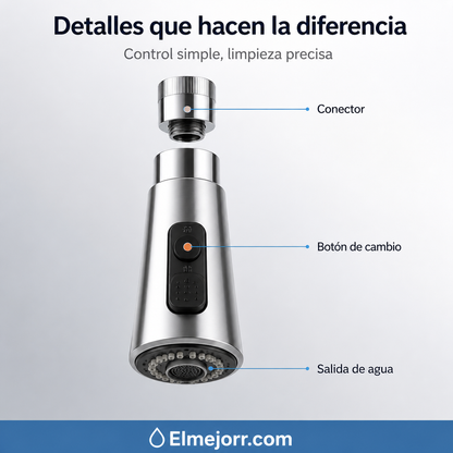 Extensor de grifo a prueba de Salpicaduras con 9 juntas para Fregadero de Baño de Cocina