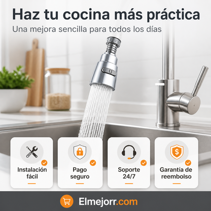 Extensor de grifo a prueba de Salpicaduras con 9 juntas para Fregadero de Baño de Cocina
