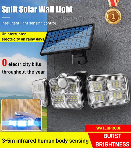 🔥50% de descuento en venta🔥Aplique solar de inducción LED de tres cabezales