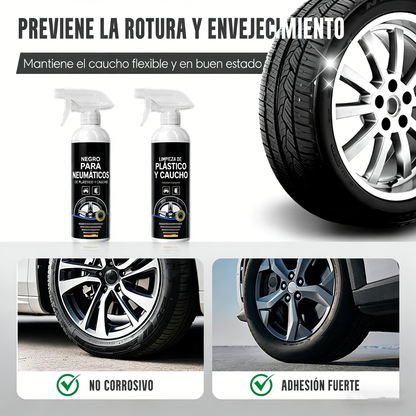 Spray abrillantador y protector para neumáticos de plástico y cauch