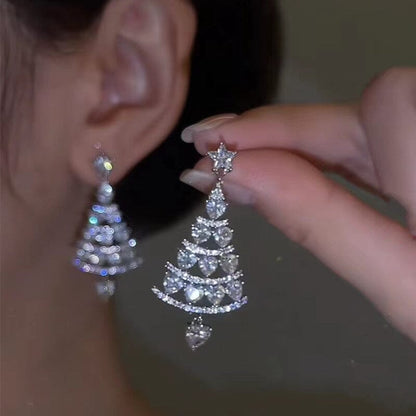 Pendientes Árbol de Navidad Brillante