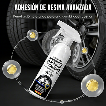 Spray abrillantador y protector para neumáticos de plástico y cauch