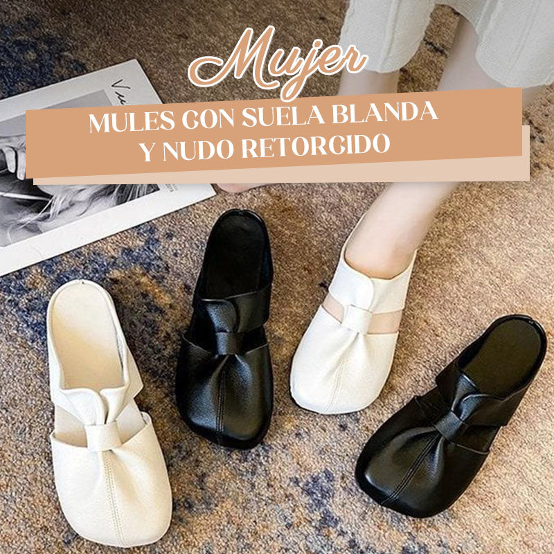 🔥COMPRA 2 ENVÍO GRATIS🔥Mules de mujer con nudo y suela blanda
