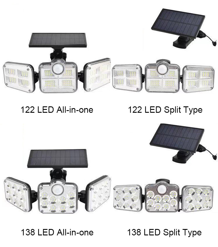 🔥50% de descuento en venta🔥Aplique solar de inducción LED de tres cabezales