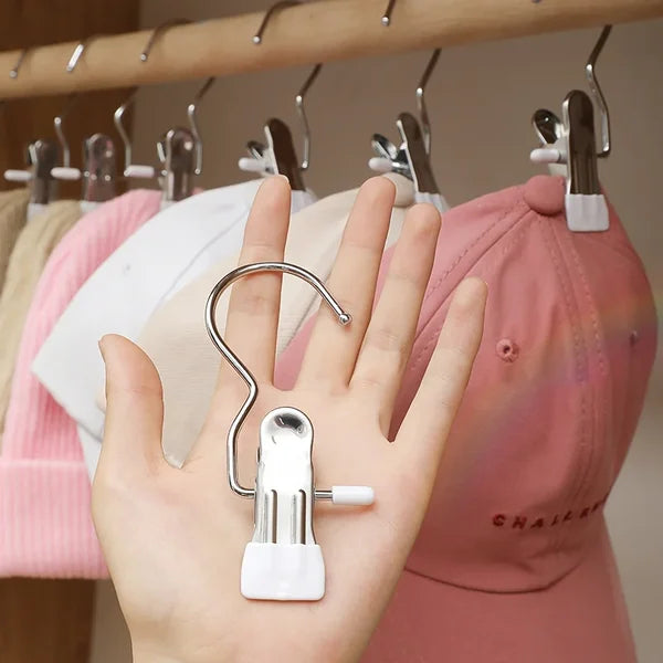 💥Anti-óxido Clip Ahorro de espacio Clothespin Sombrero Pantalones Almacenamiento Colgar Gancho de viaje