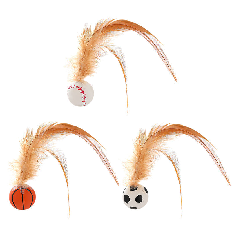 Pelota Interactiva para Gatos con Pluma