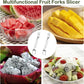 Cortador y Tenedor de Fruta de Acero Inoxidable 2 en 1 – ¡Para Servir Fruta Rápida y Fácilmente!