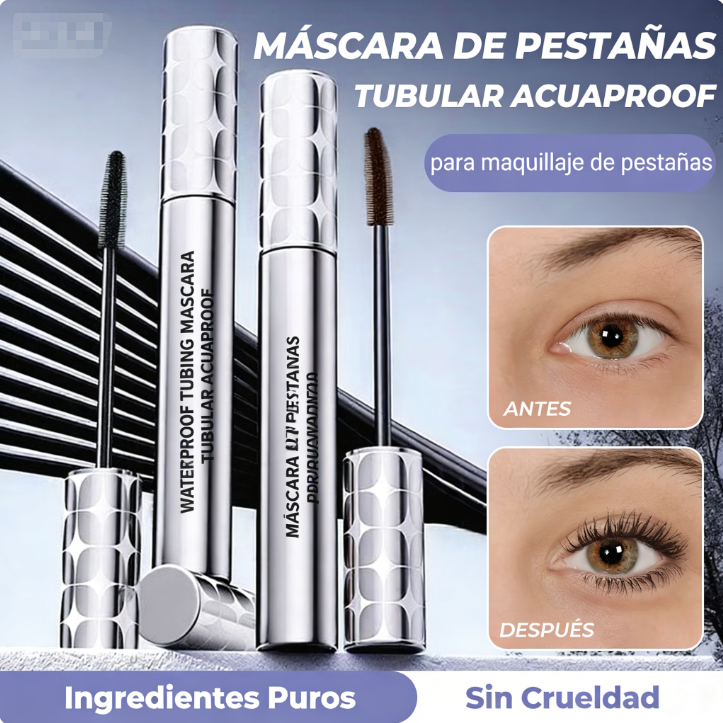 Máscara de pestañas para volumen, longitud y a prueba de manchas
