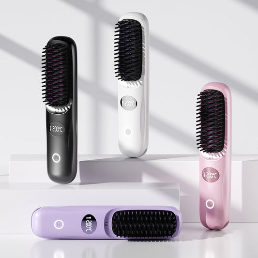 Plancha de Cabello Inalámbrica 2 en 1 con Pantalla LED