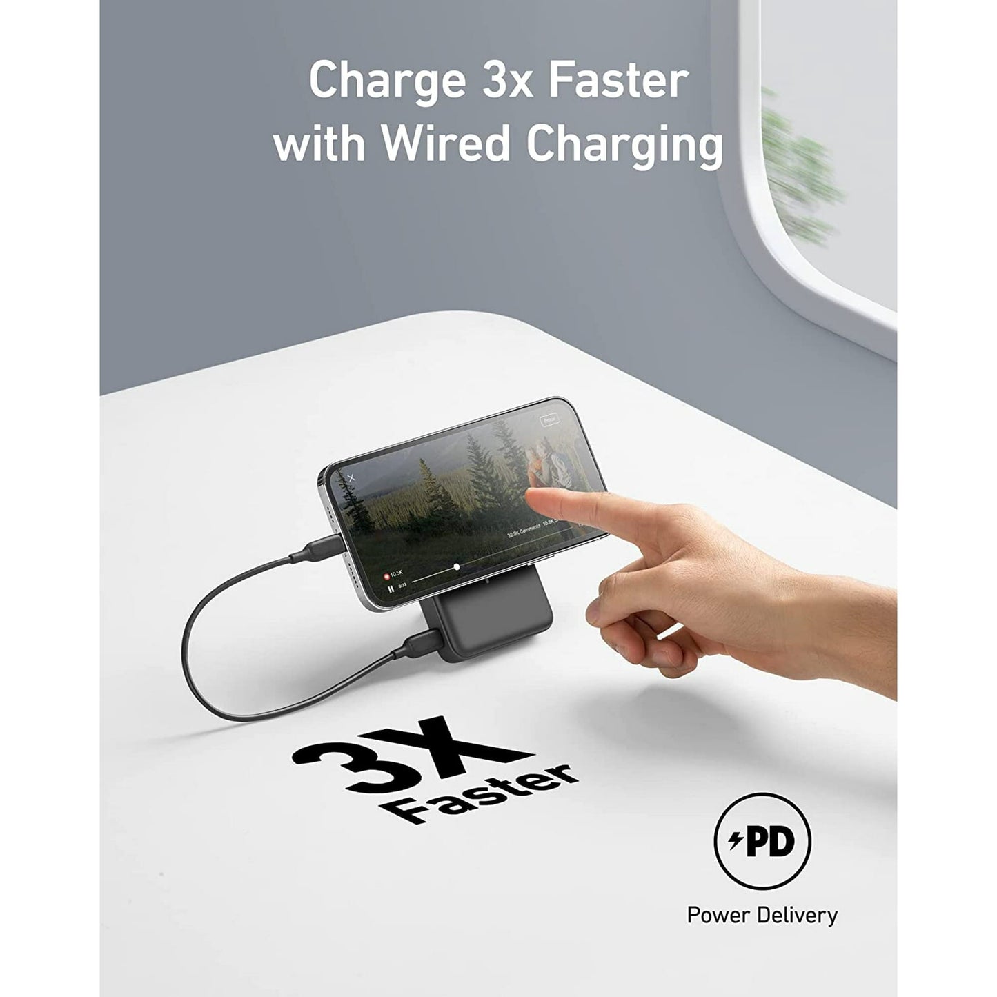 🔥Por tiempo limitado 50% de descuento⚡Batería externa inalámbrica portátil con imán (10000mAh)