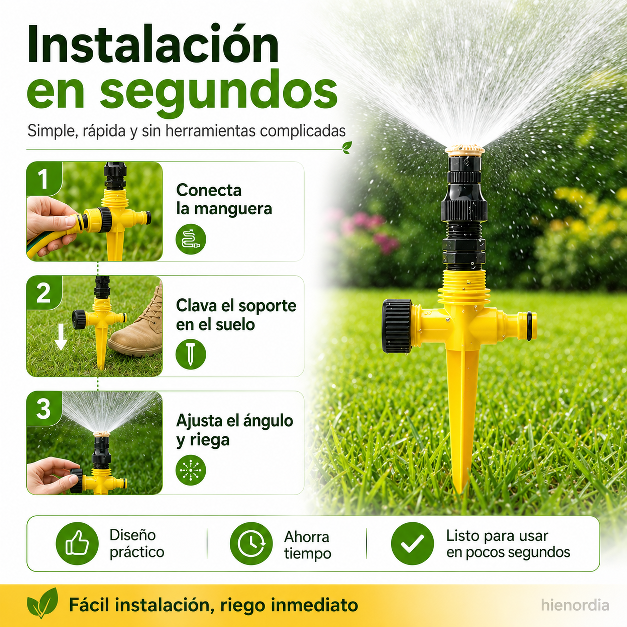🏡🔥COMPRA 2 LLEVA 1 GRATIS 360°🔥 Aspersor de Césped Automático Giratorio