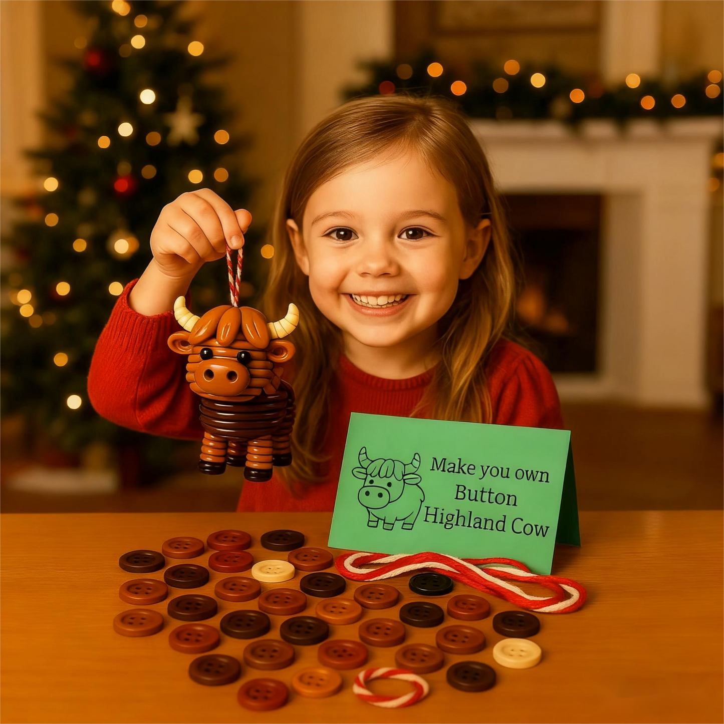 🎄 ¡50 % DE DESCUENTO AHORA! 🎨 Adornos de animales con botones para hacer tú mismo: kit de manualidades creativas para niños, desarrolla la motricidad fina y la creatividad 🧵📦