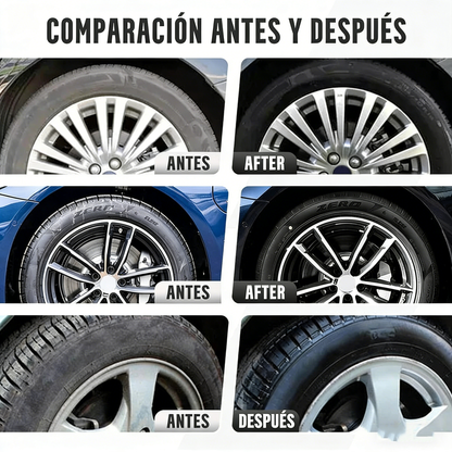Spray abrillantador y protector para neumáticos de plástico y cauch