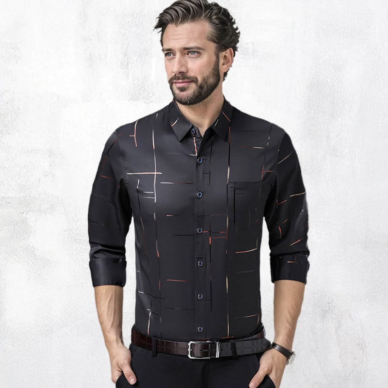 👔 Camisa Fina sin Planchado para Hombre – Elegante, Cómoda y Perfecta para Otoño e Invierno ✨❄️