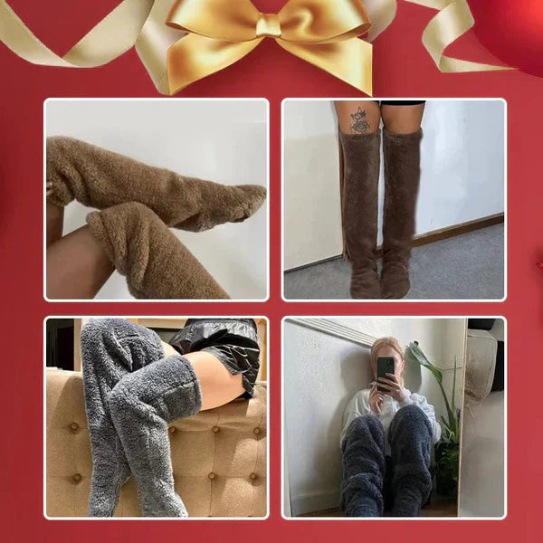 🎁¡Rebajas de Navidad con un 50 % de descuento!💥¡Calcetines hasta la rodilla de plumón de ganso!🧦⛄