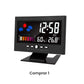 Reloj despertador de mesa LED digital con monitor de temperatura y humedad y pronóstico del tiempo.