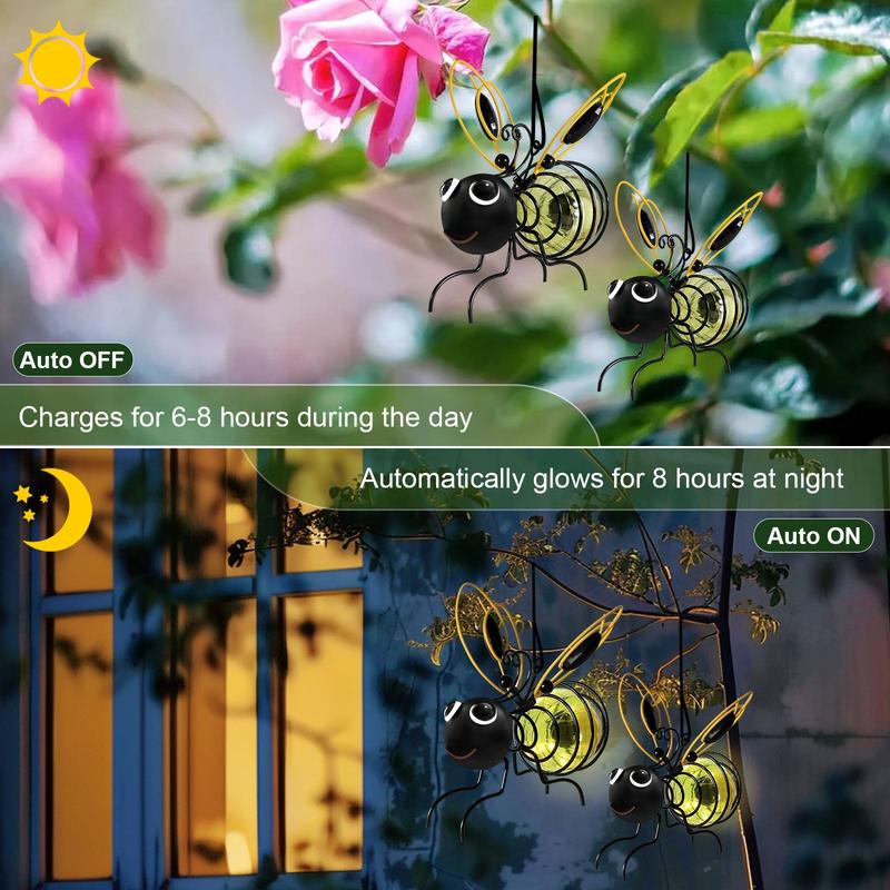 🐝Envío gratuito y 50 % de descuento🐝Lámpara solar colgante con forma de abeja para exteriores