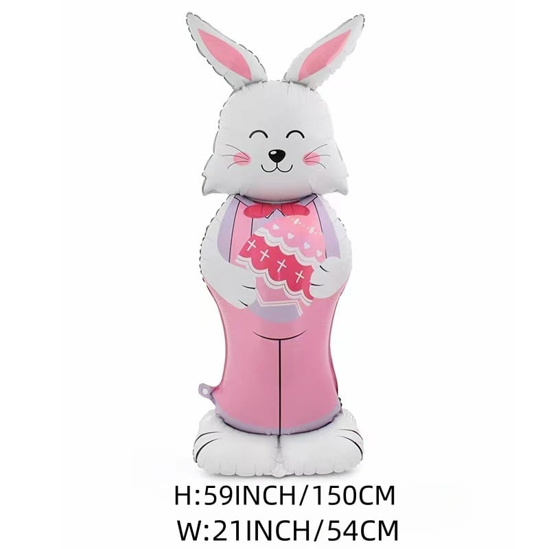 🐰🎉Globo gigante 3D con forma de conejo que se mantiene en pie por sí solo. Alegría festiva